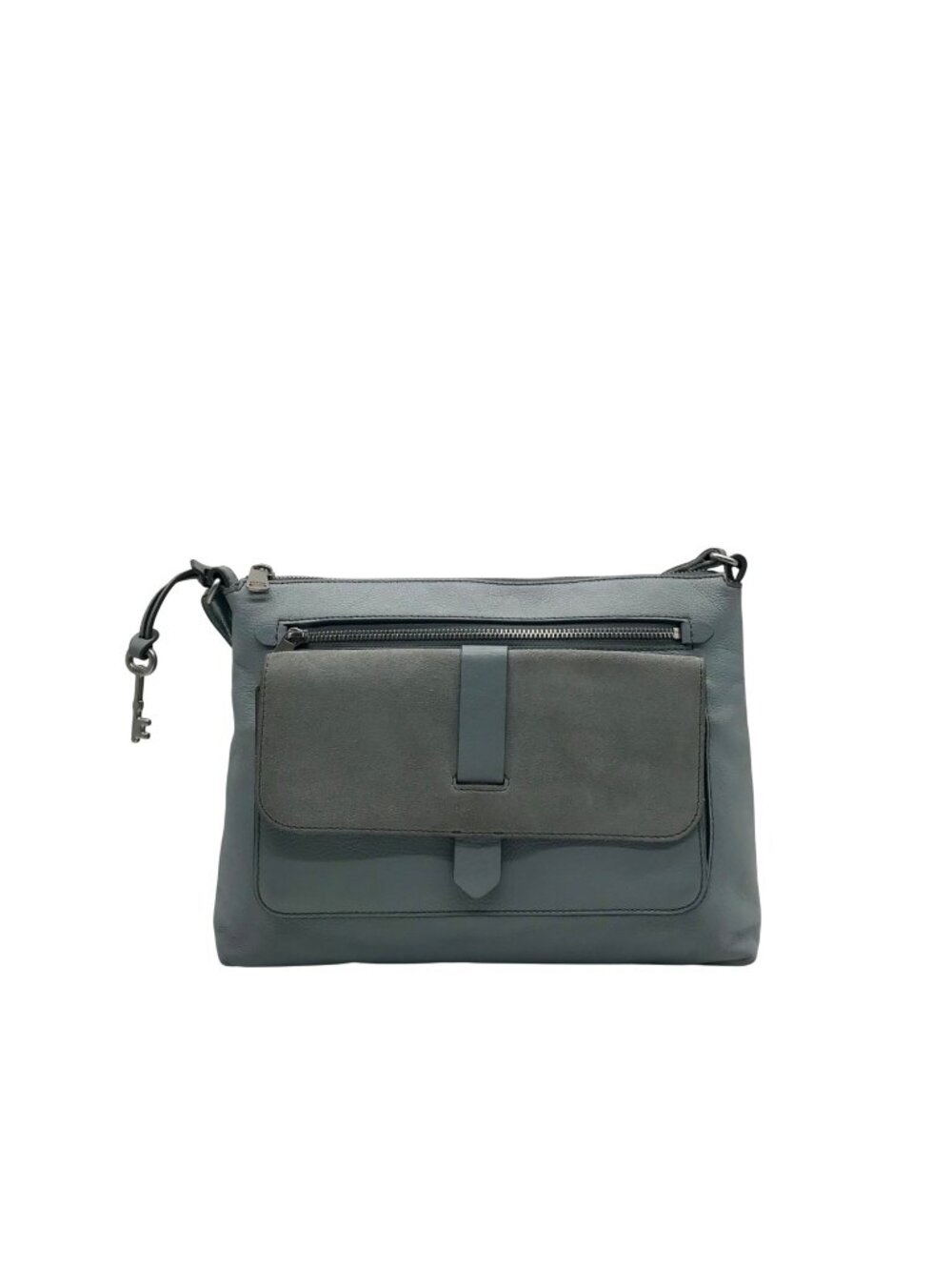 Light Blue Leather Fossil Kinley Crossbody Bag